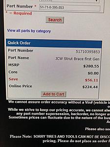 Mini Cooper JCW Strut Bar First Gen R53 R50 R52 PN: 51 71 0 395 853-strut6.jpg