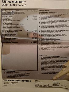 2005 Mini Cooper S - Low Miles &amp; Slicktop-window-sticker-left.jpg
